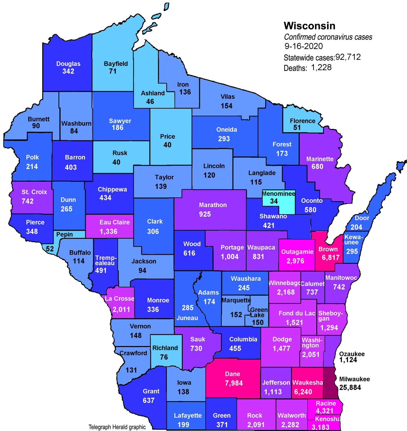 Where is COVID in Wisconsin? (9-16-20)